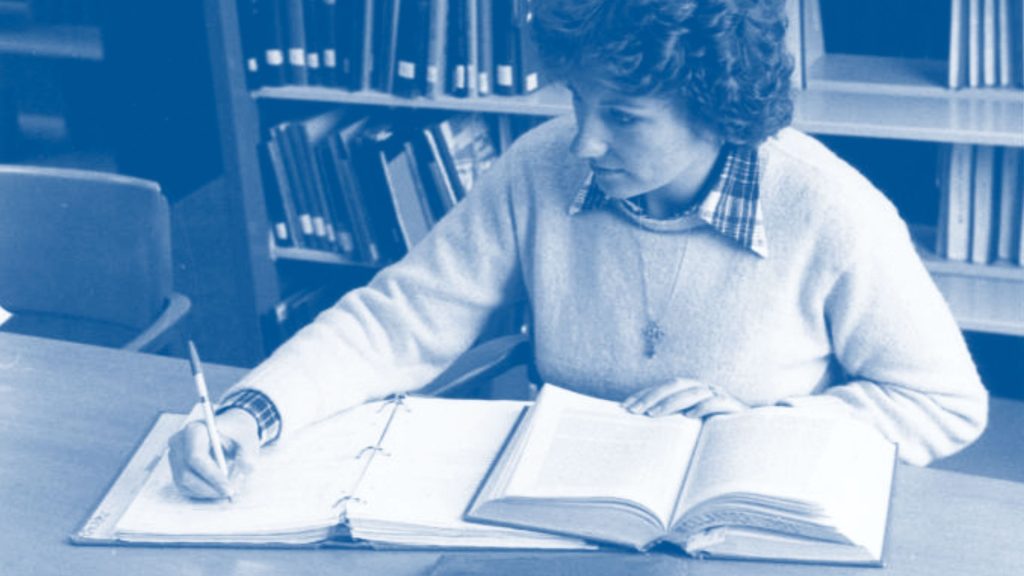 Isolde Anderson studying at North Park Theological Seminary, ordained in 1982