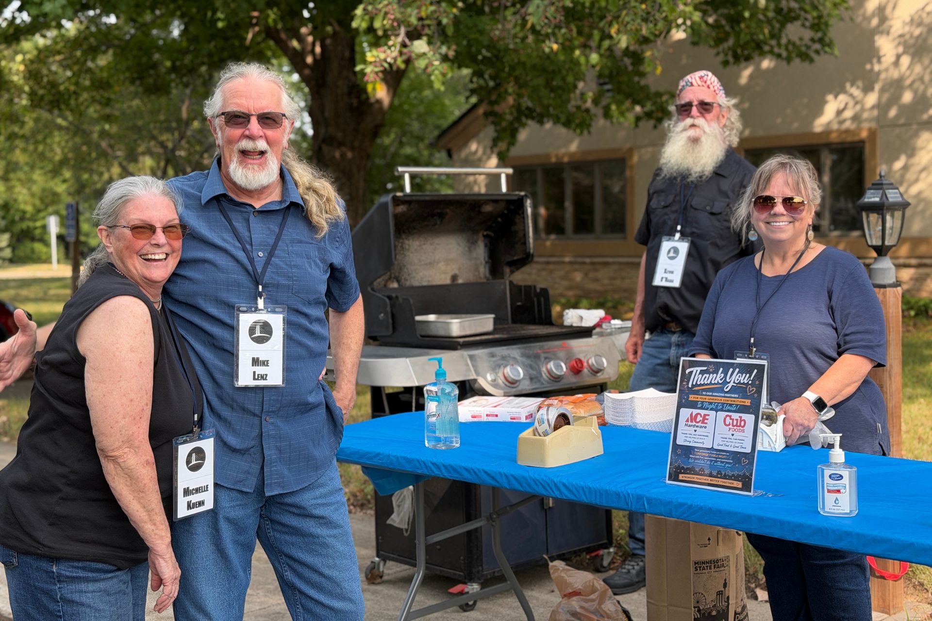 Bridgeway volunteers prepare to welcome and serve their neighbors during Night to Unite, a community outreach event.